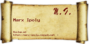 Marx Ipoly névjegykártya
